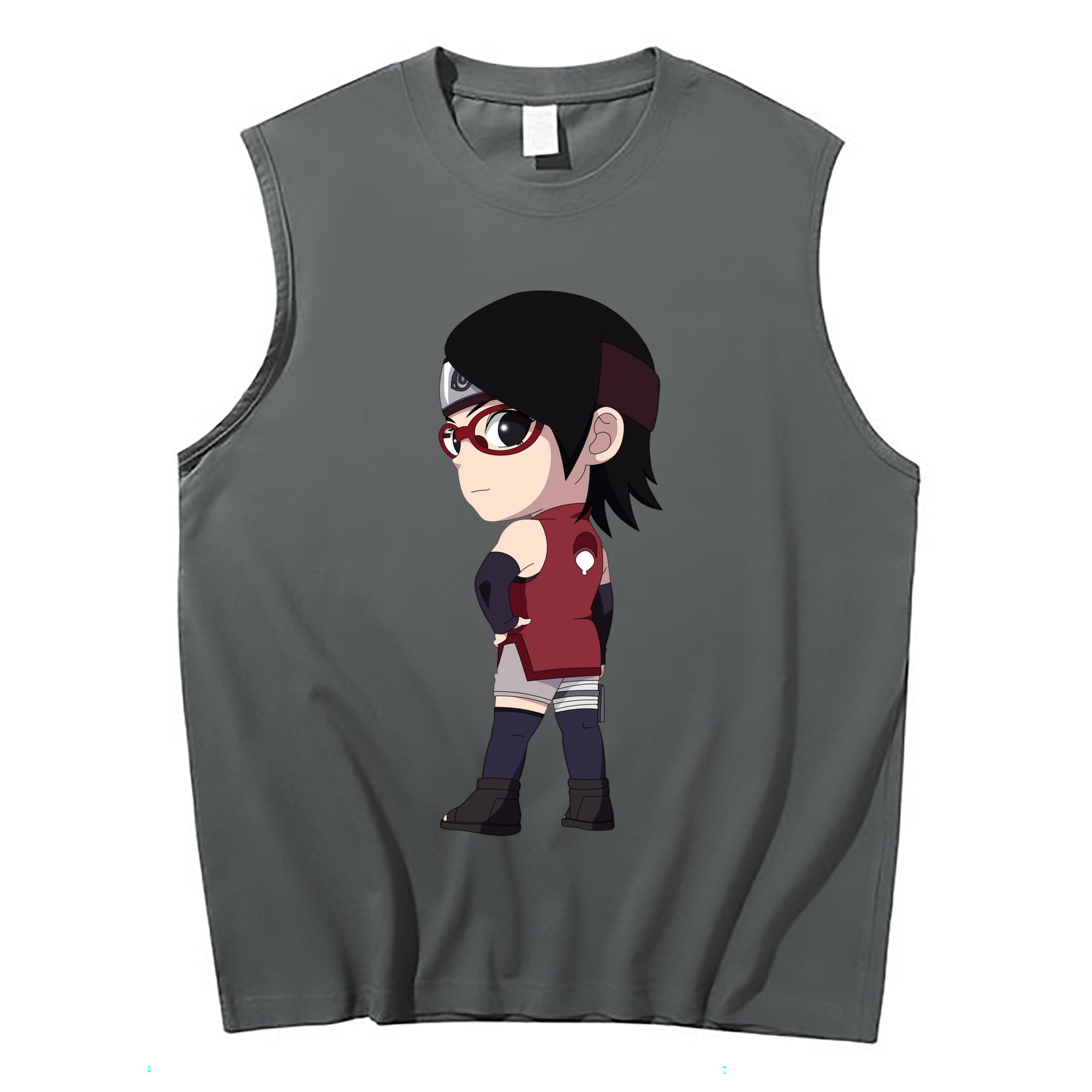（画像用） NARUTO -ナルト- うちは サラダ Uchiha Sarada コットン100％タンクトップ（フロントプリント）